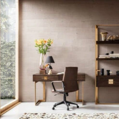 Bureau Donker Hout Met Messing -Zuiver Verkoop kare design osaka bureau hout met messing 83881 01