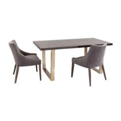 Eettafel Donker Hout Met Goud -Zuiver Verkoop kare design osaka eettafel hout messing poten 83879 009