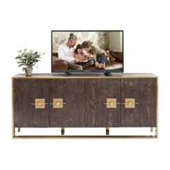 Dressoir Messing En Donker Hout -Zuiver Verkoop kare design osaka houten dressoir met messing 83874 007