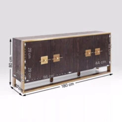 Dressoir Messing En Donker Hout -Zuiver Verkoop kare design osaka houten dressoir met messing 83874 009