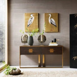 Houten Sidetable Met Messing -Zuiver Verkoop kare design osaka houten sidetable met messing 83880 01