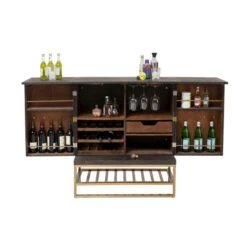 Luxe Wijnkast Donker Hout En Goud -Zuiver Verkoop kare design osaka luxe wijnkast donker hout en goud 05