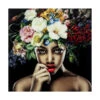Glas Portret -Zuiver Verkoop kare design pretty flower woman glas portret 03