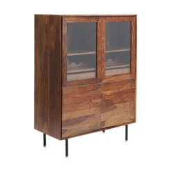 Wijnkast Van Sheesham En Glas -Zuiver Verkoop kare design ravello wijnkast van sheesham en glas 01