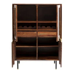 Wijnkast Van Sheesham En Glas -Zuiver Verkoop kare design ravello wijnkast van sheesham en glas 07