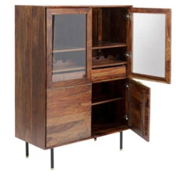 Wijnkast Van Sheesham En Glas -Zuiver Verkoop kare design ravello wijnkast van sheesham en glas 08