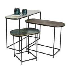 Ovale Sidetable-set Metaal