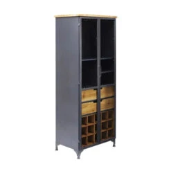 Metalen Wijnkast Met Hout -Zuiver Verkoop kare design refugio metalen wijnkast met hout 03