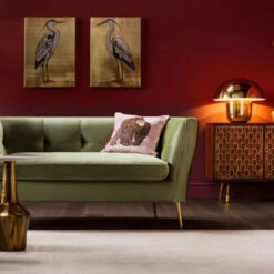 Retro Bankje Groen Velvet -Zuiver Verkoop kare design rimini groene 2 zitsbank 04