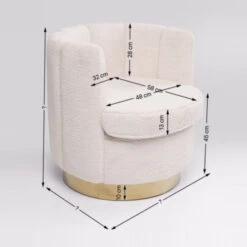 Ronde Teddy Fauteuil Wit -Zuiver Verkoop kare design silhouette fur teddy fauteuil wit 11