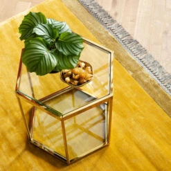 Goudgeel Vloerkleed -Zuiver Verkoop kare design soleil goudgeel vloerkleed 05