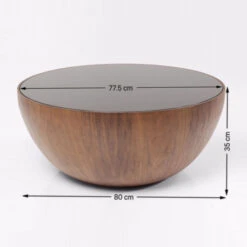 Ronde Bol Salontafel Walnoot -Zuiver Verkoop kare design tear drops walnut ronde salontafel walnoot 06