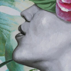 Jungle Bloemen Schilderij -Zuiver Verkoop kare design touched flower lady jungle bloemen schilderij 04