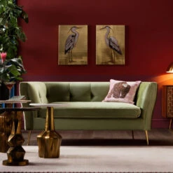 Reiger Schilderij -Zuiver Verkoop kare design touched heron left reiger schilderij 03