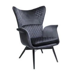 Design Oorfauteuil Fluweel -Zuiver Verkoop kare design tudor fluwelen oor fauteuil grijs 02