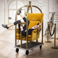 Bagage Trolley Goud -Zuiver Verkoop kare design vegas baggagetrolley goud 03