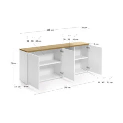 Wit Dressoir Met Eiken Blad -Zuiver Verkoop kave home abilen wit dressoir met eiken blad 07
