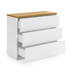 Witte Ladekast Met Eiken Blad -Zuiver Verkoop kave home abilen witte ladekast met eiken blad 02