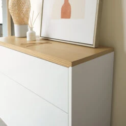 Witte Ladekast Met Eiken Blad -Zuiver Verkoop kave home abilen witte ladekast met eiken blad 06