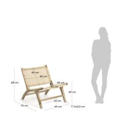 Teak Fauteuil Met Rotan -Zuiver Verkoop kave home beida teak fauteuil met rotan 14