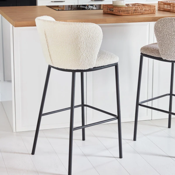 Boucle Barkruk Met Ronde Rug 5 Boucle Barkruk Met Ronde Rug - Afbeelding 3