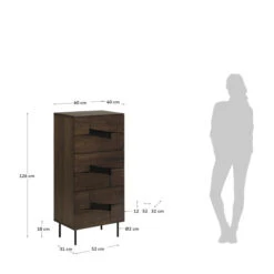 Smalle Ladekast Walnoot -Zuiver Verkoop kave home cutt smalle ladekast walnoot 09