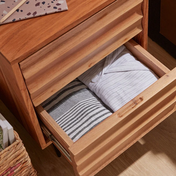 Nachtkastje Van Licht Hout 7 Nachtkastje Van Licht Hout - Afbeelding 5