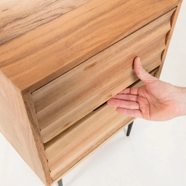 Nachtkastje Van Licht Hout 8 Nachtkastje Van Licht Hout - Afbeelding 6