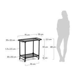 Zwarte Keukentrolley Met Glas -Zuiver Verkoop kave home duilia zwarte keukentrolley met glas 05