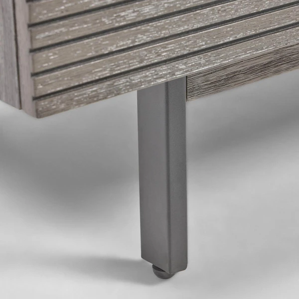 TV-meubel Grijs Acacia Hout 10 TV-meubel Grijs Acacia Hout - Afbeelding 8