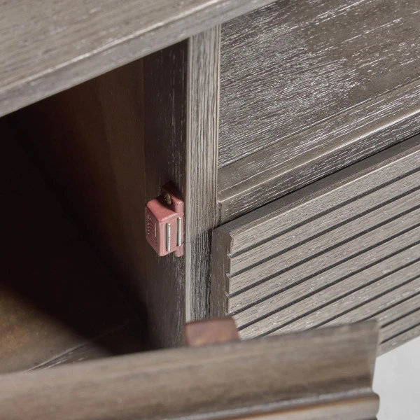 TV-meubel Grijs Acacia Hout 5 TV-meubel Grijs Acacia Hout - Afbeelding 3