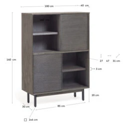 Wandkast Grijs Acaciahout -Zuiver Verkoop kave home indiann wandkast grijs acaciahout 02