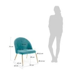 Fauteuil Fluweel Met Goud -Zuiver Verkoop kave home ivonne fauteuil met ruitstiksel 06