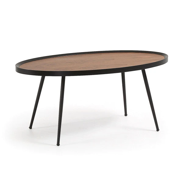 Ovale Salontafel Walnoot 4 Ovale Salontafel Walnoot - Afbeelding 2