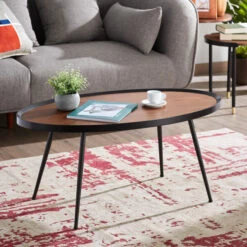 Ovale Salontafel Walnoot