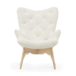 Oorfauteuil Wit Boucle -Zuiver Verkoop kave home kody vlinderfauteuil wit boucle 01