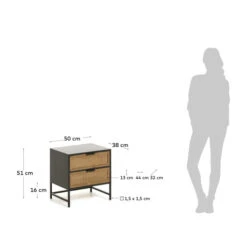 Zwart Nachtkastje Met Webbing -Zuiver Verkoop kave home kyoko zwart nachtkastje met webbing 07