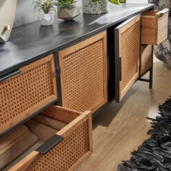 Zwart Tv-meubel Met Webbing -Zuiver Verkoop kave home kyoko zwart tv meubel met webbing 01 1