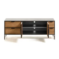 Zwart Tv-meubel Met Webbing -Zuiver Verkoop kave home kyoko zwart tv meubel met webbing 04