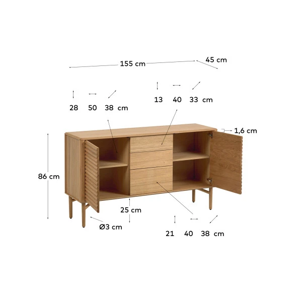 Eiken Retro Dressoir 12 Eiken Retro Dressoir - Afbeelding 10