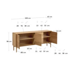 Retro Dressoir Eiken -Zuiver Verkoop kave home lenon retro dressoir eiken 12