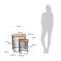 Moderne Bijzettafelset Rond -Zuiver Verkoop kave home leska moderne bijzettafelset rond 04