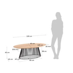 Ovale Salontafel Mangohout -Zuiver Verkoop kave home leska ovale salontafel modern design 06