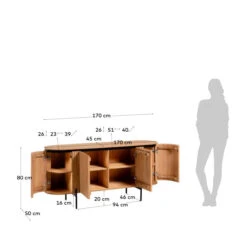 Ovaal Dressoir Van Mango Hout -Zuiver Verkoop kave home licia ovaal dressoir van mangohout 11