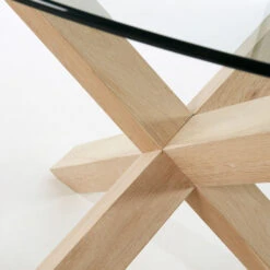 Ronde Tafel Glas Met Eiken -Zuiver Verkoop kave home lotus ronde tafel met glazen blad 03