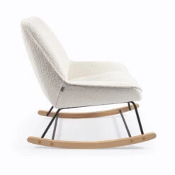 Schommelstoel Witte Boucle Stof -Zuiver Verkoop kave home marlina schommelstoel witte boucle stof 02