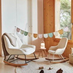 Schommelstoel Witte Boucle Stof -Zuiver Verkoop kave home marlina schommelstoel witte boucle stof 06