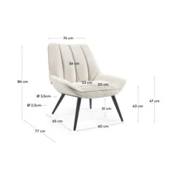 Witte Boucle Fauteuil -Zuiver Verkoop kave home marlina witte boucle fauteuil 08