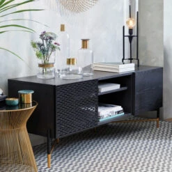 Tv-meubel Zwart Met Goud 15 Tv-meubel Zwart Met Goud -Zuiver Verkoop kave home milian zwart essenhouten tv meubel 01 1