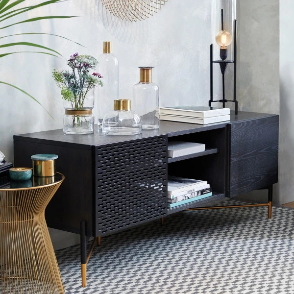 Tv-meubel Zwart Met Goud 7 Tv-meubel Zwart Met Goud - Afbeelding 5
